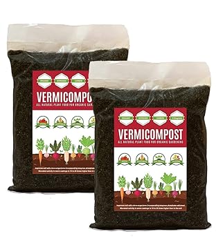 Amazon Brand - Nalla Nutrient Rich Organic 9.8 Kgs Vermicompost Fertilizer Manure for All Plants & Vegetable Garden, Indoor & Outdoor, Home Gardening Export Quality (Vermicompost 9.8 Kgs) - image, photos