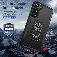 Vista 5 de Funda para Samsung Galaxy S22 Plus con soporte, anillo magnético de armadura, resistente funda protectora de grado militar a prueba de golpes