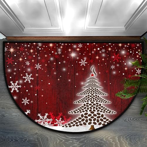 Felpudos semicirculares para interiores, 36 x 24 pulgadas, tapete de puerta de entrada interior de Navidad, tapete para puerta delantera y trasera, disponible en Yaxa Venezuela