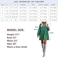 Vista 6 de FANCYINN Cute Shift Tunic Dress for Women Ruffle Swing Babydoll Mini Long Sleevee Dress with Pockets