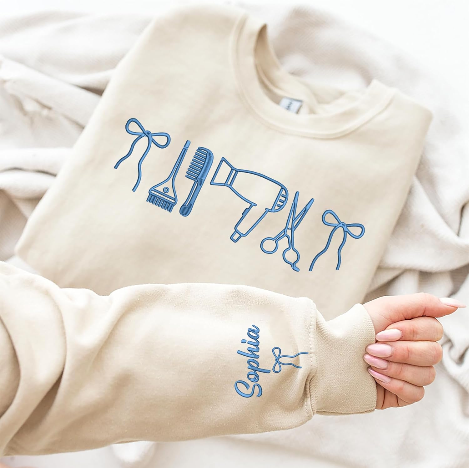 Personalized Hairstylist Sweatshirt, Custom Hairdresser Sweater, Salon Crewneck, Graduation Gift for Beauty Professional, Appreciation Week Present - Image 6