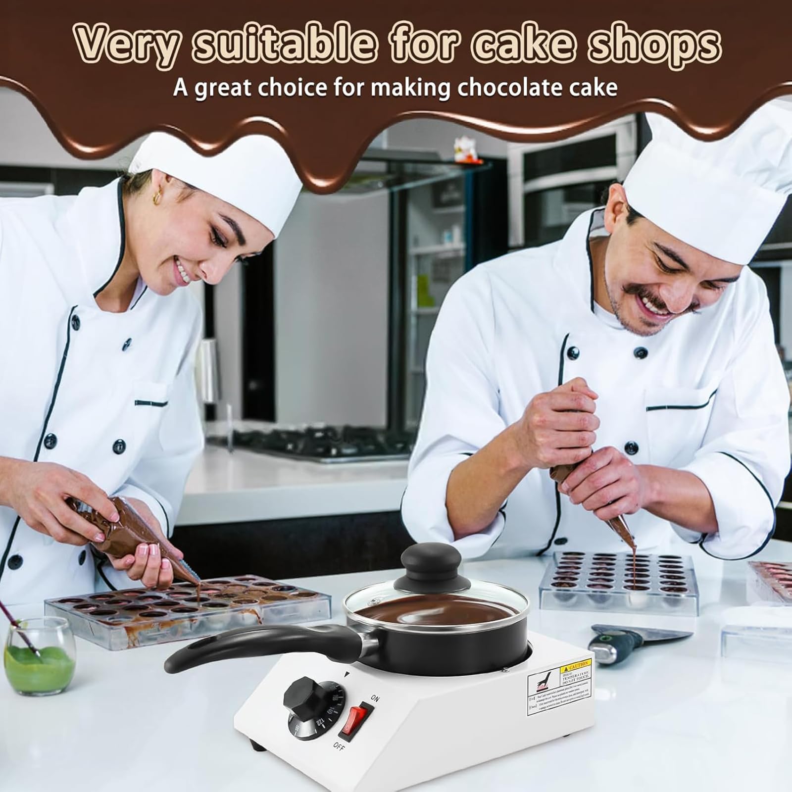 Macchina per sciogliere il cioccolato, apparecchio elettrico di rinvenimento con controllo della temperatura 30-80 ℃ per feste, compleanni, matrimoni