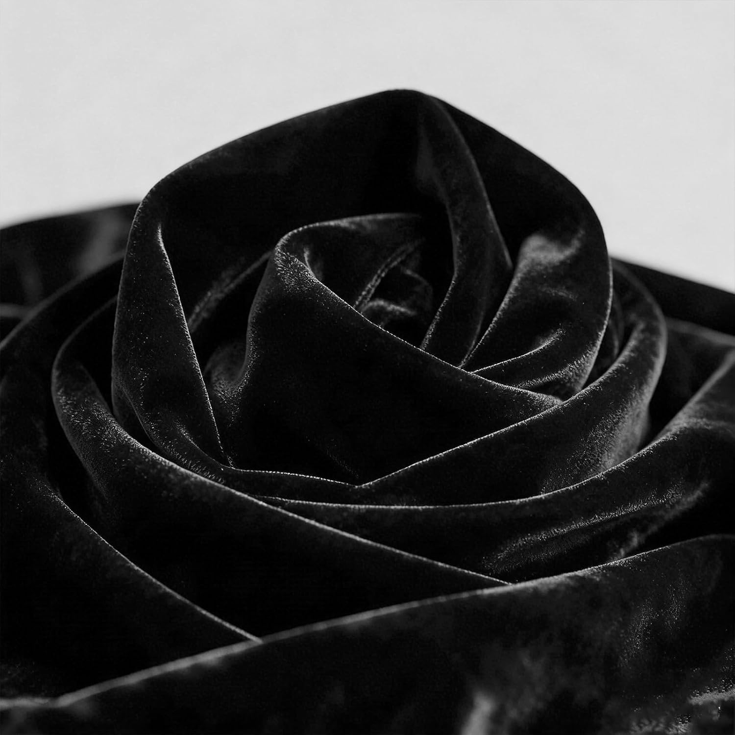 Velvet Fabric 59 Inch Wide, Soft Warm Fabric 100% Polyester for Sewing,Curtains, Drapery, Upholstery, Apparel, DIY Costume, Home Decoration (Black,5 Yards)