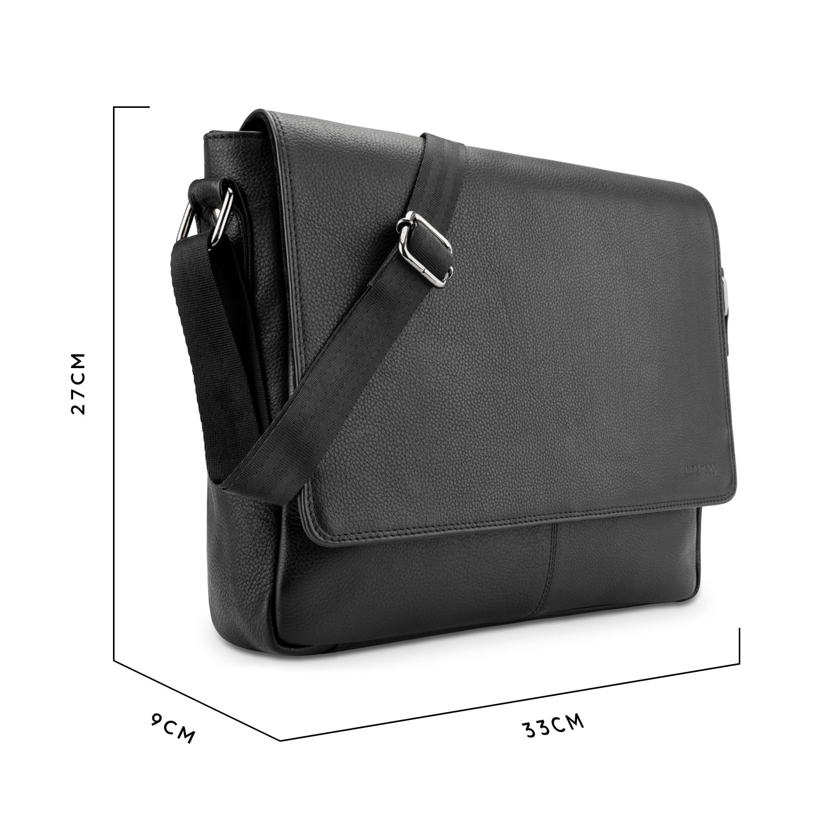 LEABAGS Sac bandoulière pour hommes et femmes | Sac ordinateur portable en cuir véritable 14" | Sac messager avec bandoulière | Sac à main | Sac de travail | Sac de transport