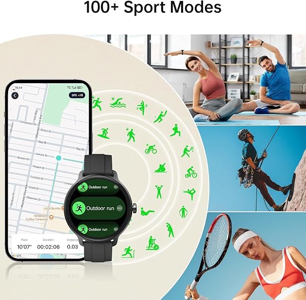 Smart Watch for Women Men(Answer/Make Calls), Fitness Tracker Built-in AI Voice, 1.27" HD Smartwatch with Heart Rate/Sleep/Step/SpO2 Monitor, 100+ Sports Modes, IP68 Waterproof Watch for Android iOS - 5