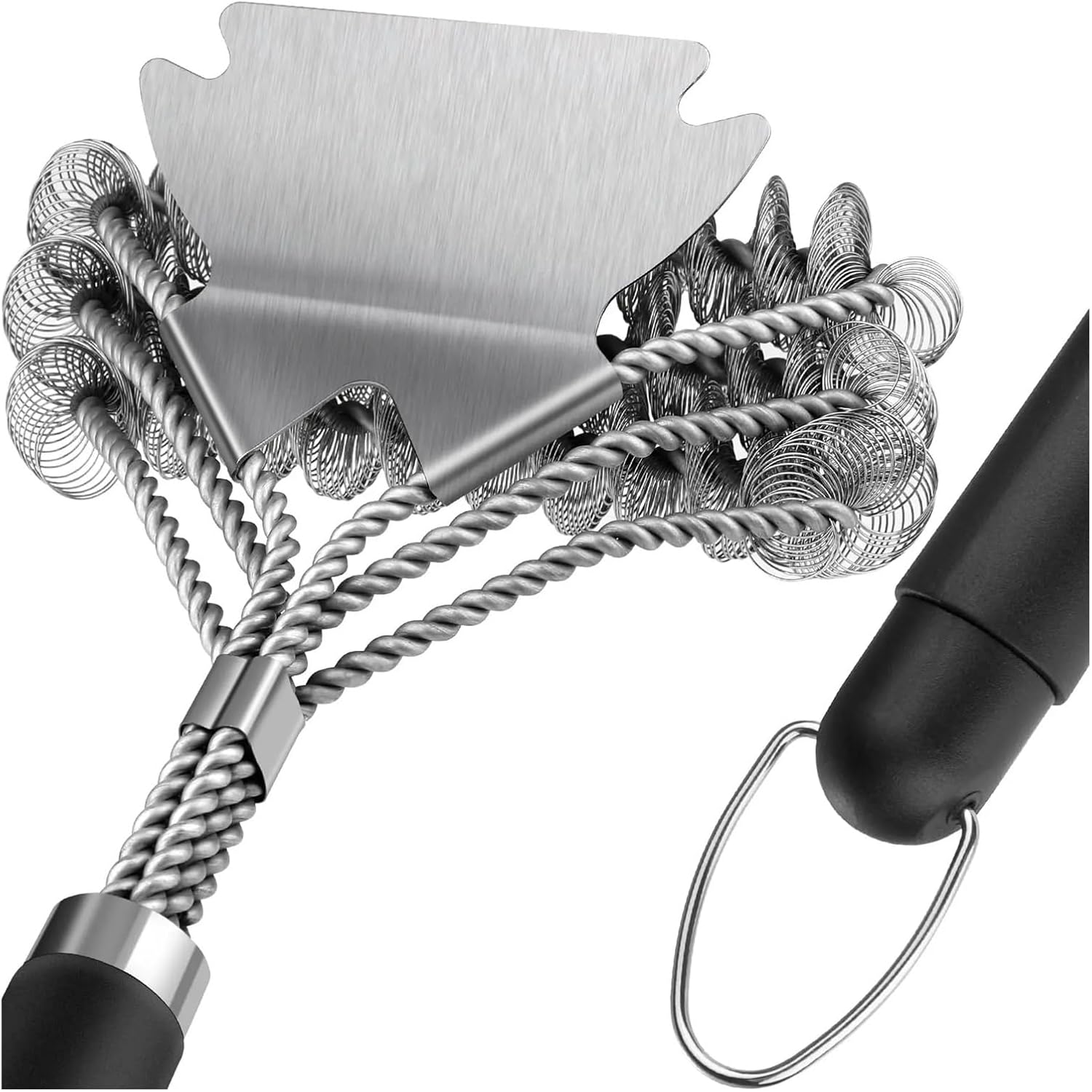 Genérico Grill Brush and Scraper, BBQ Cleaning Accessories, Stainless Steel Coils Bristle Free Grate Cleaner for All Grates