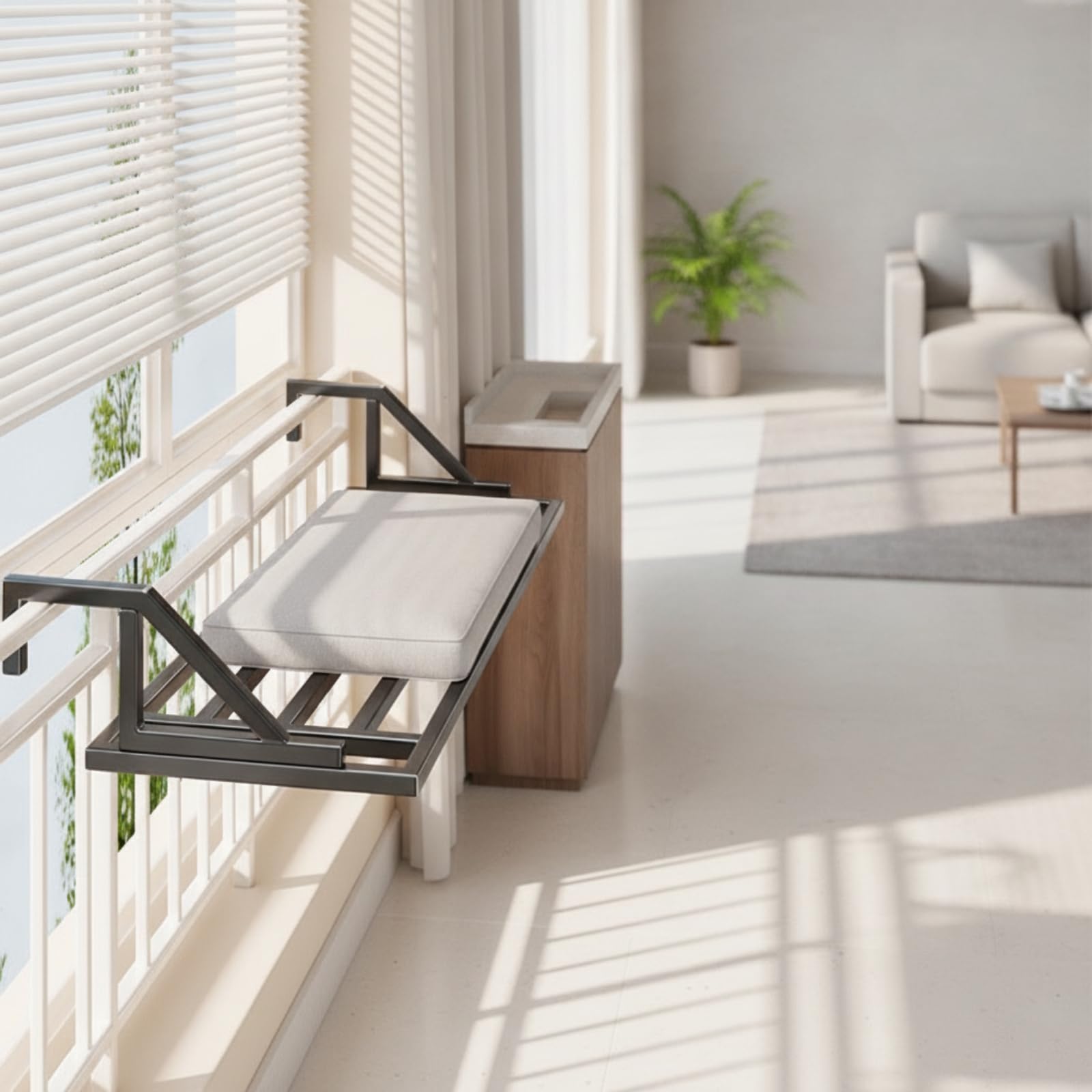 Milageto Amaca per Finestra per Traspirante | Senza Perforazione, Mensola da Finestra, Balcone, Appartamento, 100CM