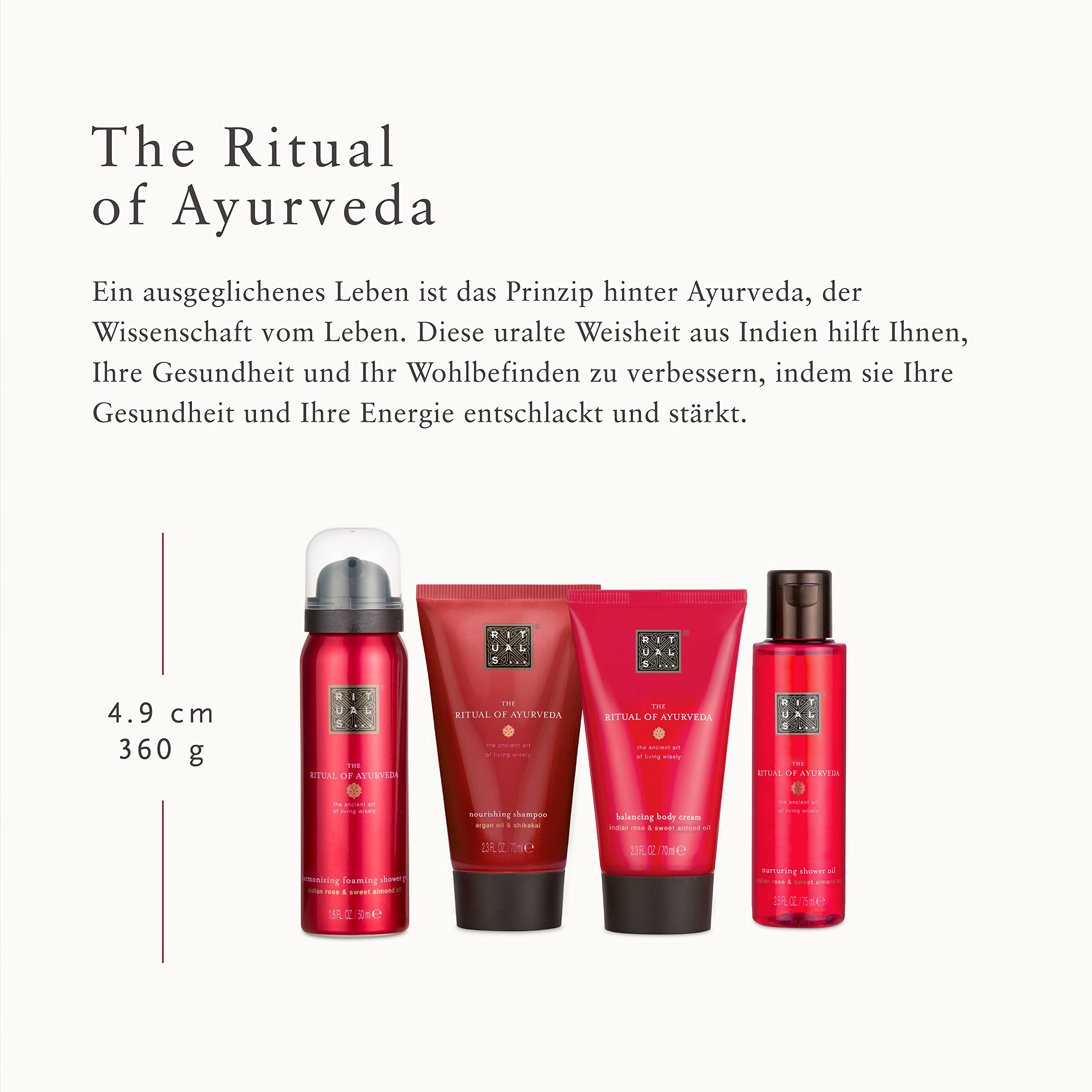 RITUALS Geschenkset für Frauen von The Ritual of Ayurveda, Größe S – Mit Indischer Rose und Süßmandelöl – Beruhigt und Nährt
