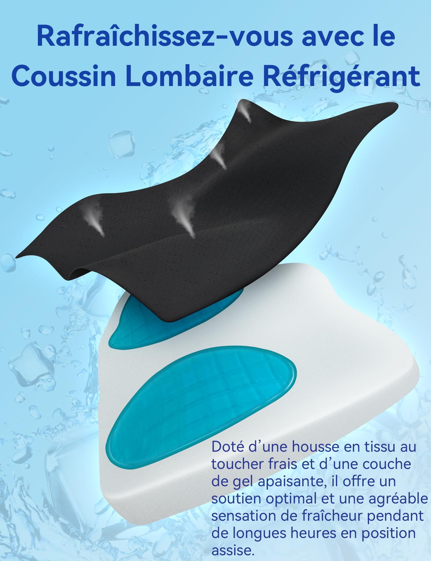 USHOP Coussin Lombaire,Coussin de Soutien Lombaire Ergonomique Double Face Thermorégulé,Support Dorsal en Mousse à Mémoire Haute Densité,avec Double Sangles Réglables et Housse Amovible USHOP Coussin Lombaire,Coussin de Soutien Lombaire Ergonomique Double Face Thermorégulé,Support Dorsal en Mousse à Mémoire Haute Densité,avec Double Sangles Réglables et Housse Amovible