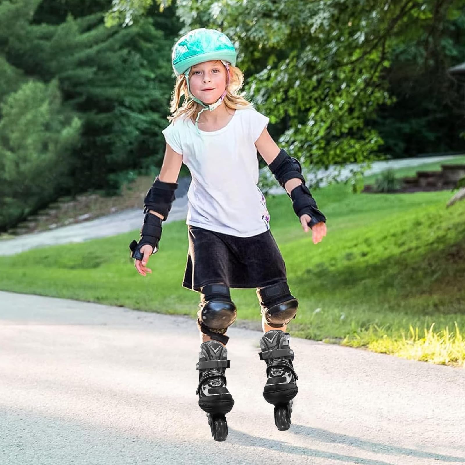 Inline-Skates für Kinder, Mädchen & Jungen im Alter von 4-6, 5-8, 6-12, 8-12 Jahren – Verstellbare Rollschuhe für Anfänger, Jugendliche, Indoor & Outdoor, größenverstellbar