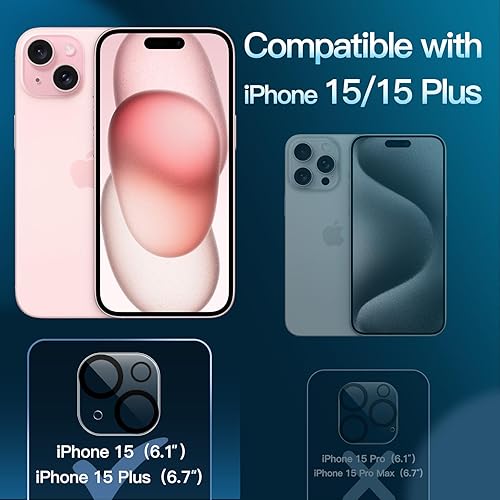 Miniatura 8 de JETech Protector de lente de cámara para iPhone 15 Pro de 6.1 pulgadas y iPhone 15 Pro Max de 6.7 pulgadas, vidrio templado 9H, antiarañazos,