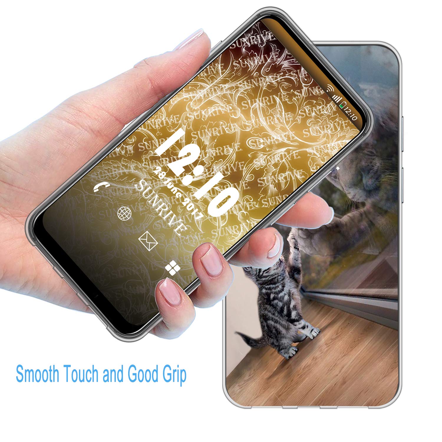 Custodia Compatibile Con Huawei Y7 / NOVA LITE PLUS, Cover Trasparente Ultrasottile In Silicone TPU, Antigraffio E Antiurto, Stampa Fiori E Uccelli (Dipinto Ad Olio) - 3