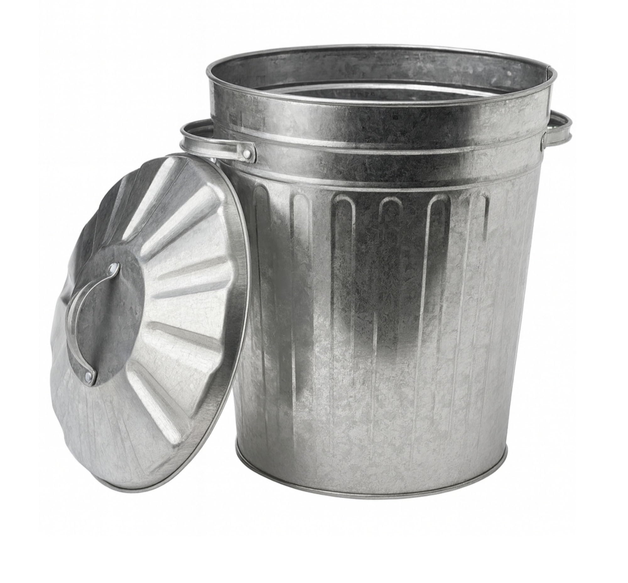 BH | 15L Mini Galvanised Dustbin | Small | Anti-Rust | Waste Recycle Trash Can Metal Rubbish Bin | Ideal For Home, Kitchen, office, Restaurants and Garden - by BEST HOUSE
