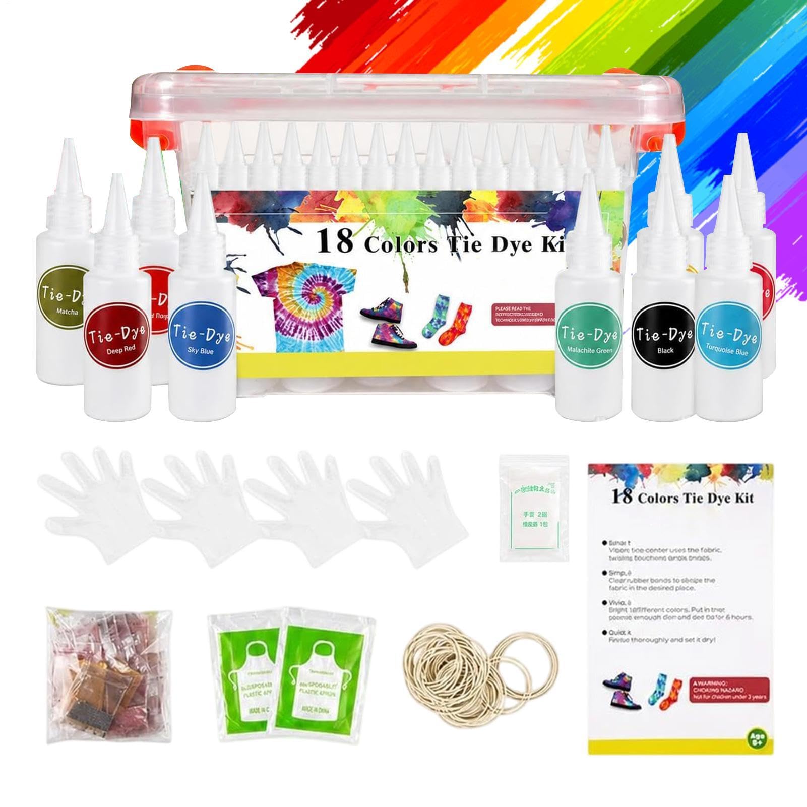 Juego de tintes para tela, 18 colores, para camisas, vaqueros y calcetines