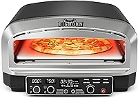 Vista 9 de BIG HORN OUTDOORS Horno de pizza para interiores, horno eléctrico de pizza de 14 pulgadas con 6 modos, calienta hasta 800 °F, cocina de pizza