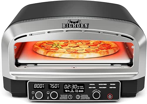BIG HORN OUTDOORS Pizza Oven Indoor, 14 Inch Electric Countertop