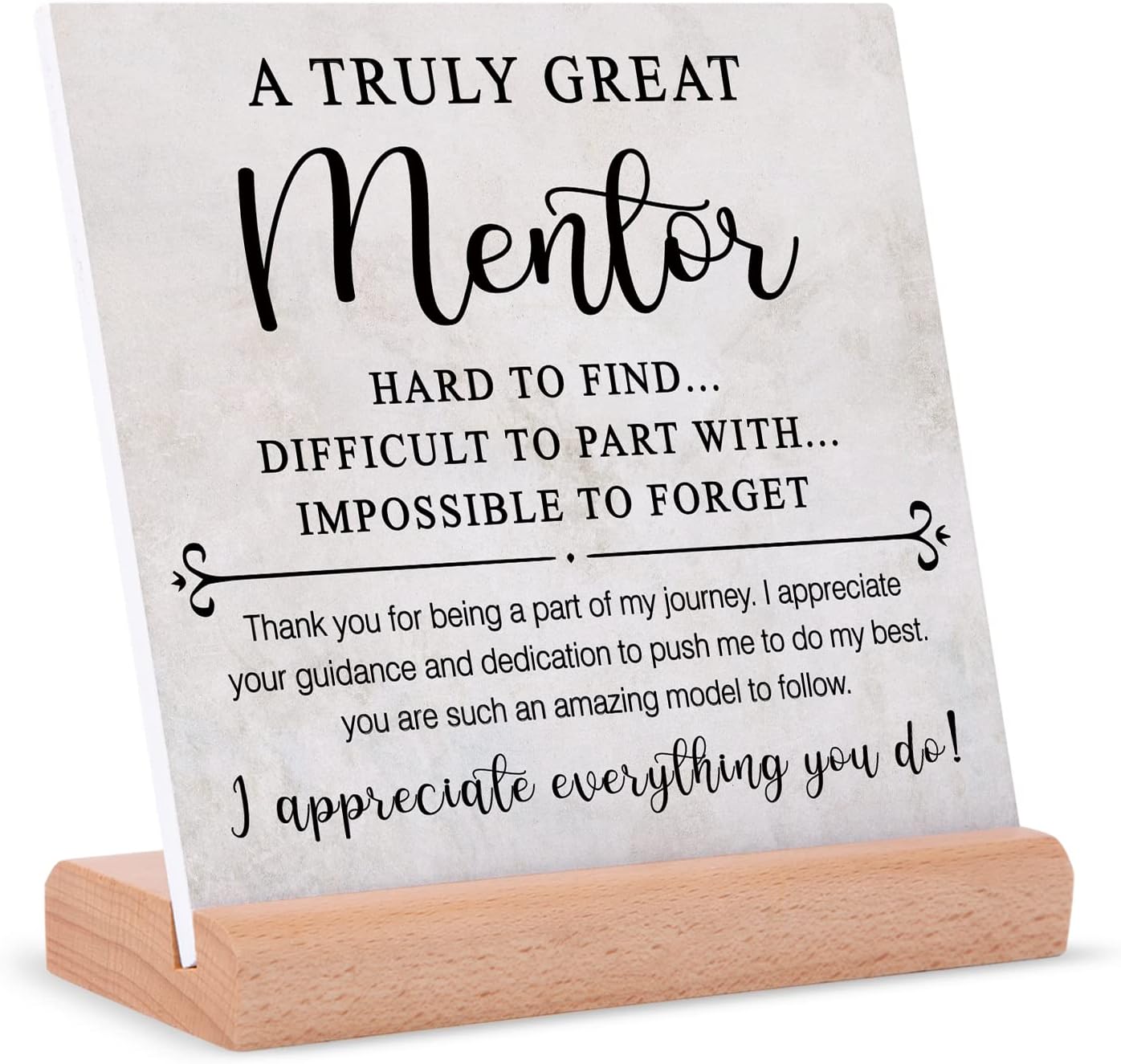 Afterprints Mentor Gifts for Women Men, Thank You Sign, Plaque With Stand, Leaving Going Away Retirement Appreciation Boss, Coworker, Teacher, Counselor, Coach, Supervisor