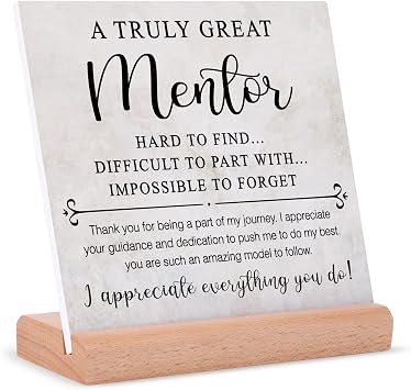 Afterprints Mentor Gifts for Women Men, Thank You Sign, Plaque With Stand, Leaving Going Away Retirement Appreciation Boss, Coworker, Teacher, Counselor, Coach, Supervisor
