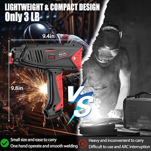 Miniatura 5 de Máquina de soldadura de mano, inversor IGBT MMA 250A, soldador de arco portátil con pantalla LCD, soldador de palo de 110 V, compacto y ligero,