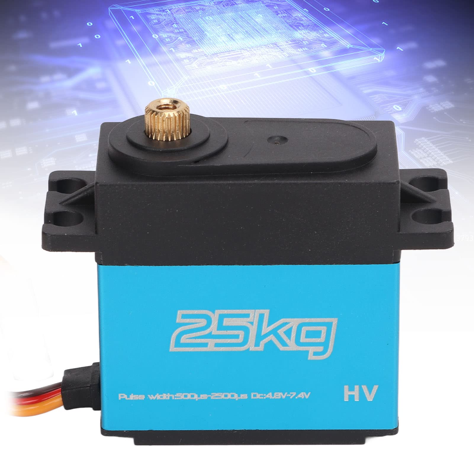 Servo digital de 4 piezas de 25 kg, servo digital RC con engranaje de metal y brazo servo 25T, servo impermeable de alto par para coche RC 1/10 1/12, robot, avión, con
