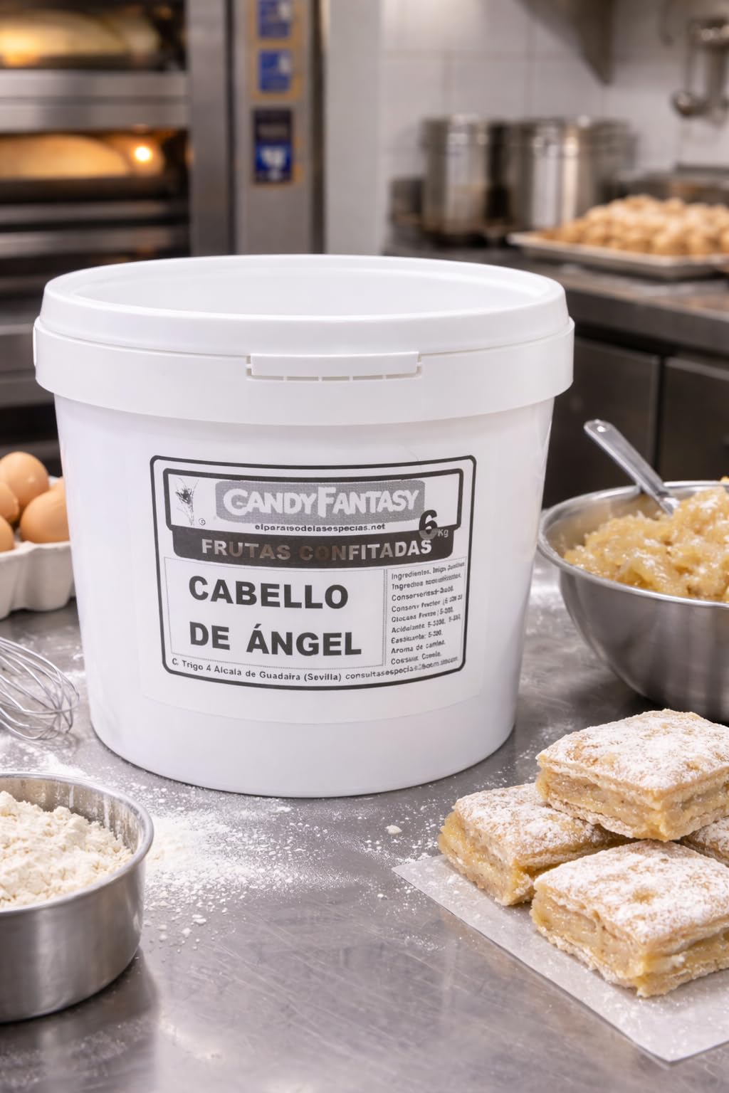 Cabello de Ángel 60° Brix – Relleno de Cidra para Repostería, Empanadillas, Hojaldres y Tartas – Formato Profesional 6 Kg - EL Paraíso de las Especias