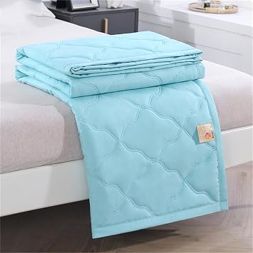 Cooling Blanket Queen Size Breathable Cool Blankets for Hot Sleepers 59 X 79 Air-Conditioner Summer Cotton Blanket for Office, Sofa, Adults, Bedroom, Hot Weather, Spring Light Blue
