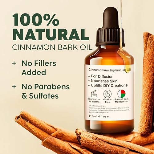 Miniatura 2 de Kukka Aceite esencial de corteza de canela para difusor, aceite de corteza de canela para piel, aromaterapia, bombas de baño, jabones y velas, 100%