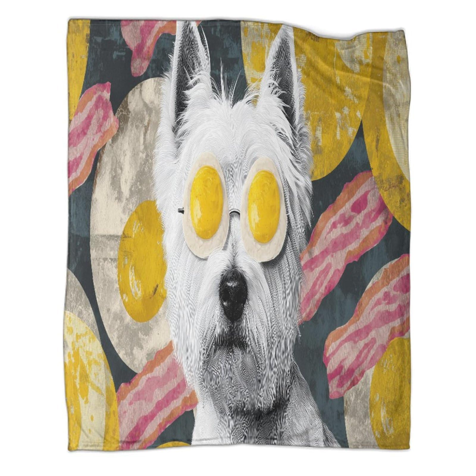 Couverture polaire flanelle douce Westie - Plaid canapé lit 150x200cm jeté de lit 3D