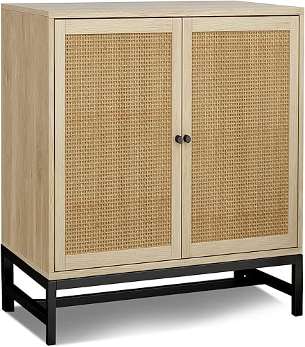 Miniatura 1 de Yoluckea Gabinete de ratán gabinete de buffet de ratán con almacenamiento aparadores de bufé gabinete de almacenamiento de ratán con puertas