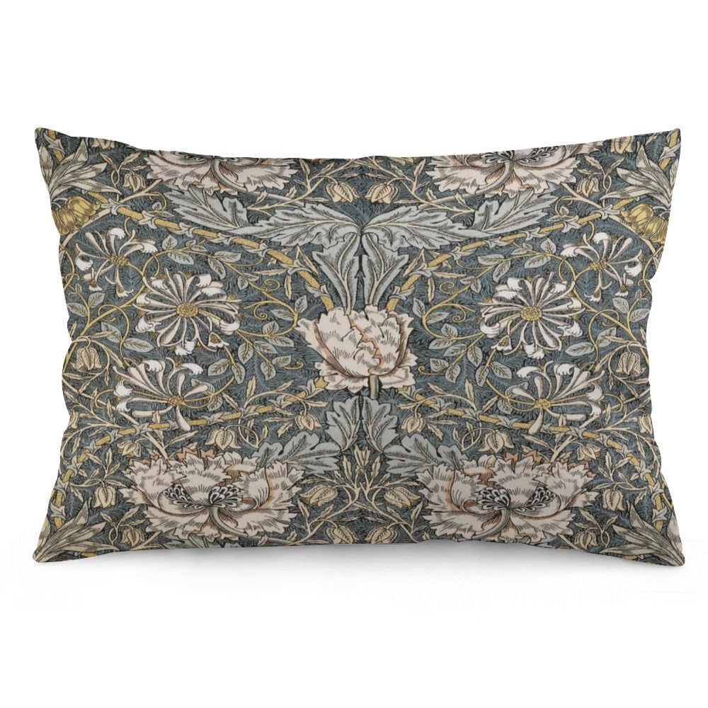 Dripglw Color 7 Pimpernel William Morris Throw Pillow Covers 12X20 Inch Aesthetic Pillow Velvet Decorative Pillowcase Home Decor Living Room Cushion Case For Bed Sofa Couch
