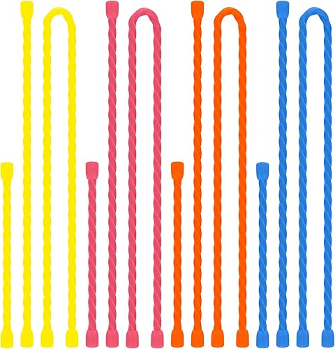 12 bridas de silicona reutilizables de 4, 6, 12 pulgadas, correas de sujeción de silicona reutilizables con núcleo de acero para agrupar y