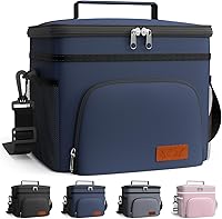 Vista 22 de HOTOR Lonchera térmica para hombres y mujeres, lonchera a prueba de fugas con 4 bolsillos, correa ajustable, ideal para el trabajo, picnic, viajes