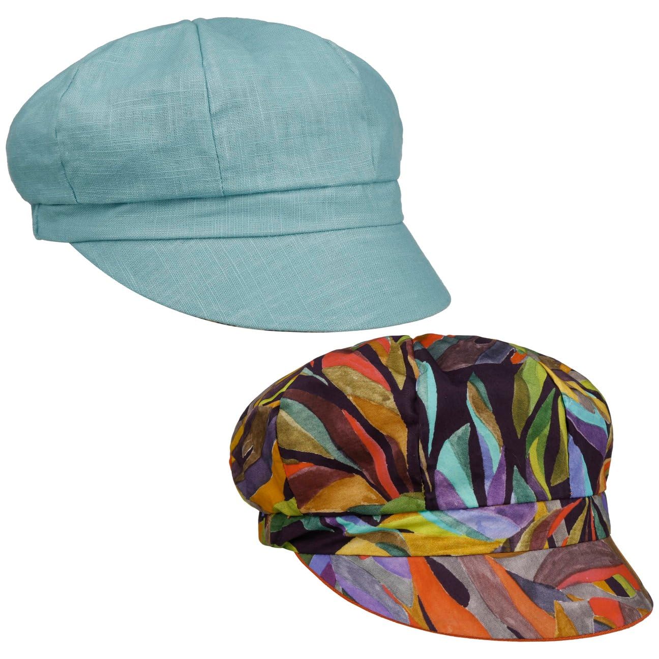 Lipodo Girls Turquoise Vermadia Reversible Newsboy Cap By