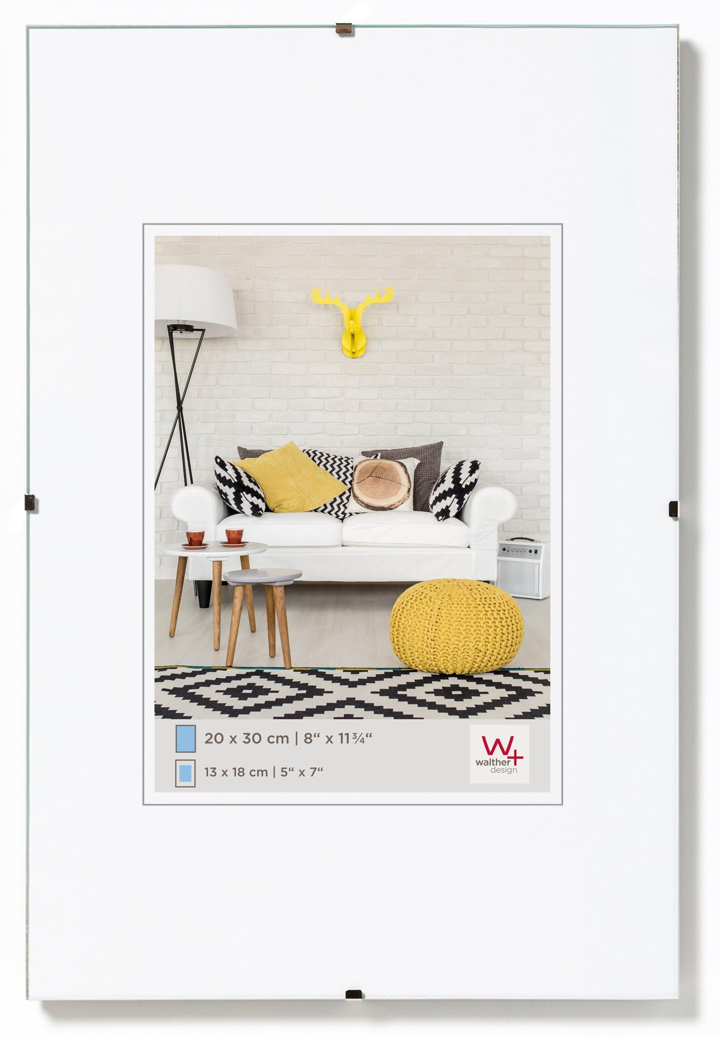 Walther Design RB460K Titular de Imagen Sin Marco, Vidrio Transparente, 40 X 60cm