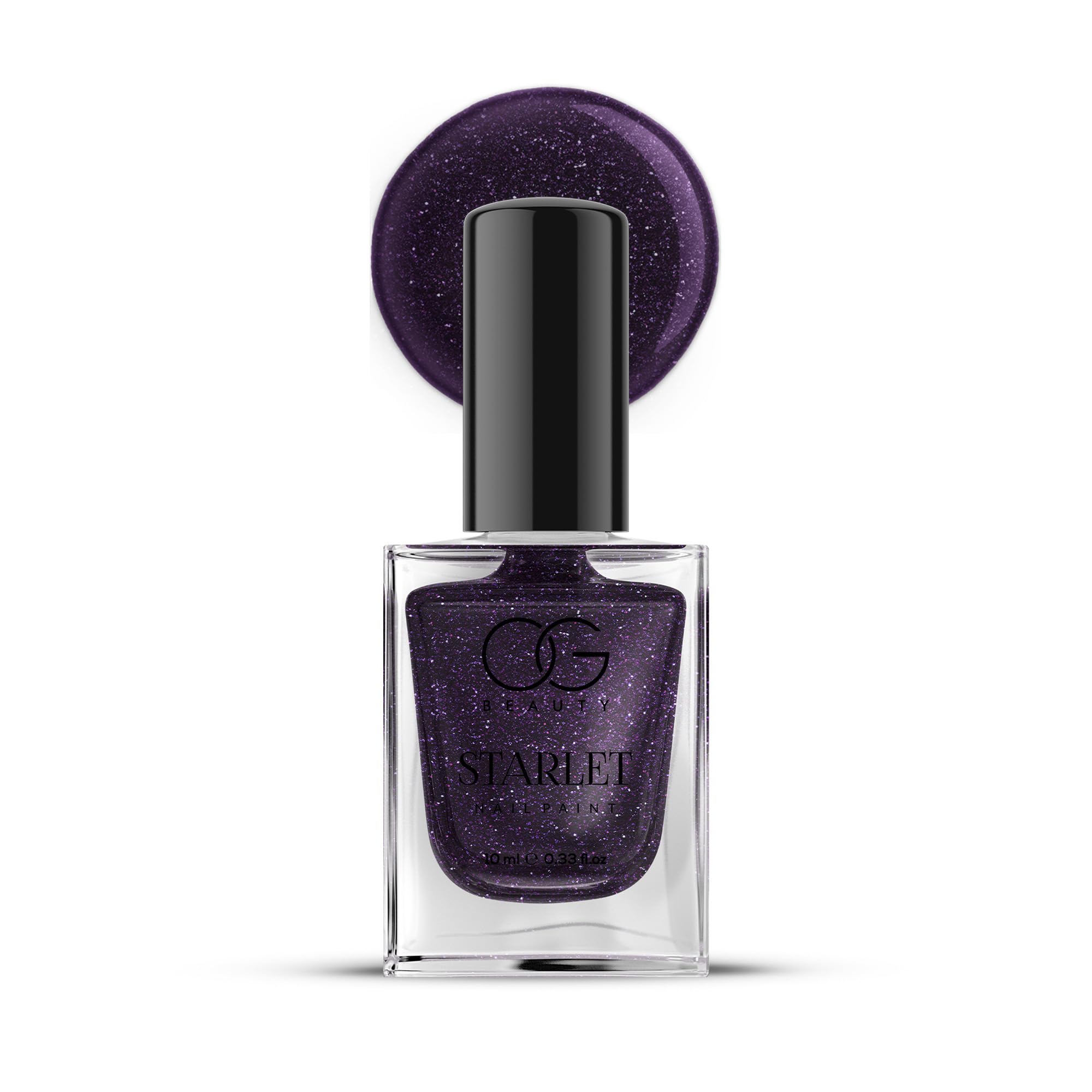 OG BEAUTY Starlet Nail Paint - Purple Dazzle (10 ml) | Radiant Glitter Finish, One-Stroke Coverage-image-29