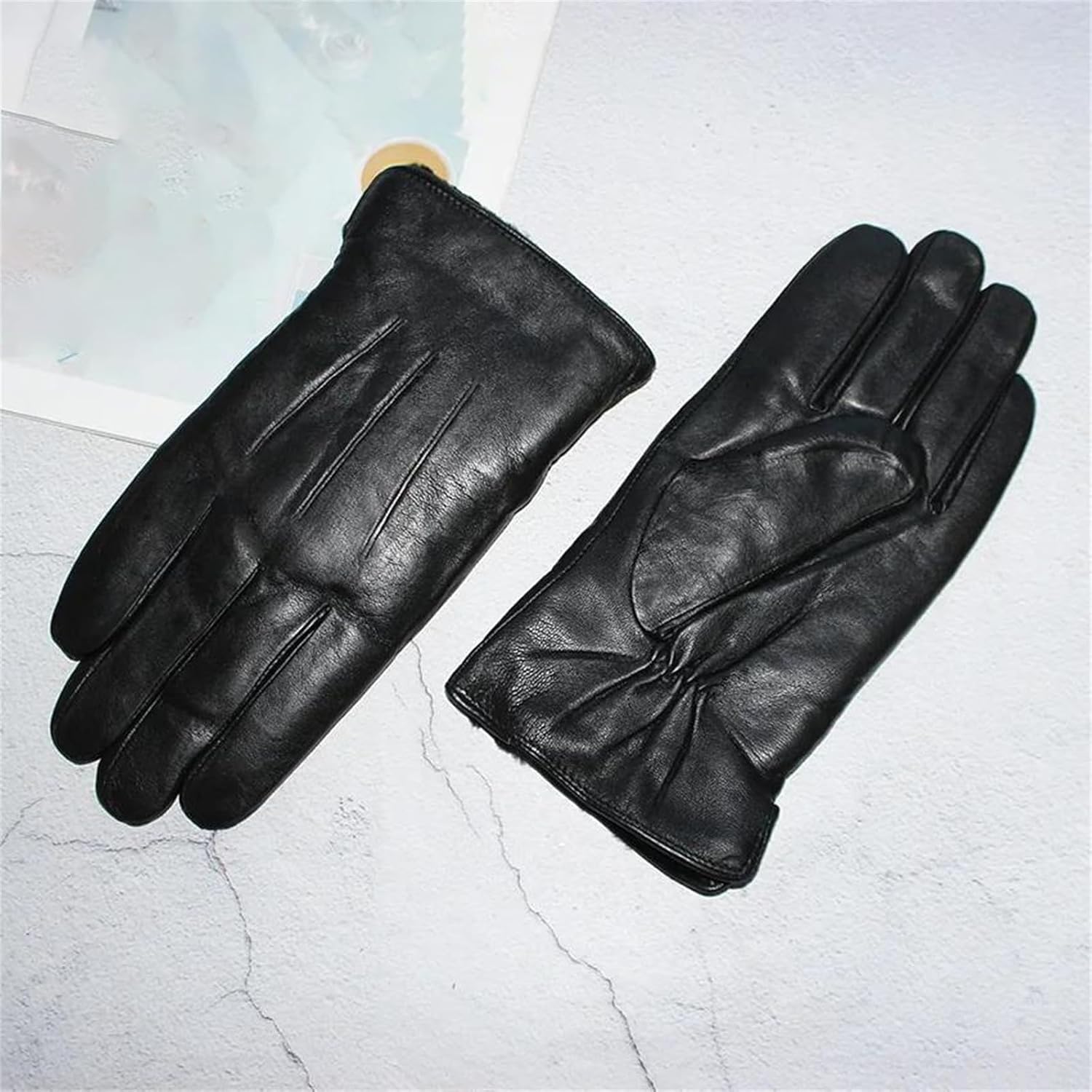 メンズ 冬用 厚手 暖かい レザー グローブ アウトドア シープスキン 暖かい裏地 バイク ライディンググローブ