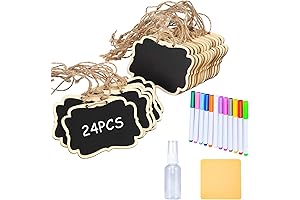 Mini Wood Chalkboard Tags with String