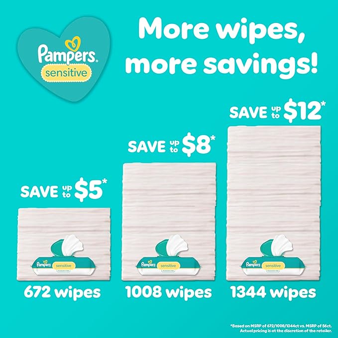 Pampers Sensitive Baby Wipes (8 Pop-Top Packs) thumbnail 3