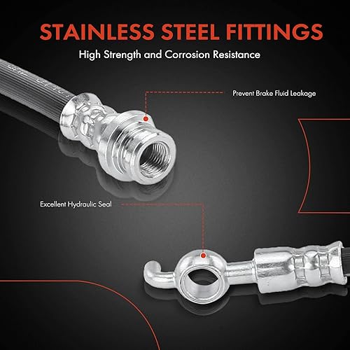 Miniatura 4 de A-Premium Manguera hidráulica de freno delantero para conductor o pasajero compatible con modelos seleccionados Ford y Lincoln - Edge 2007-2014, MKX