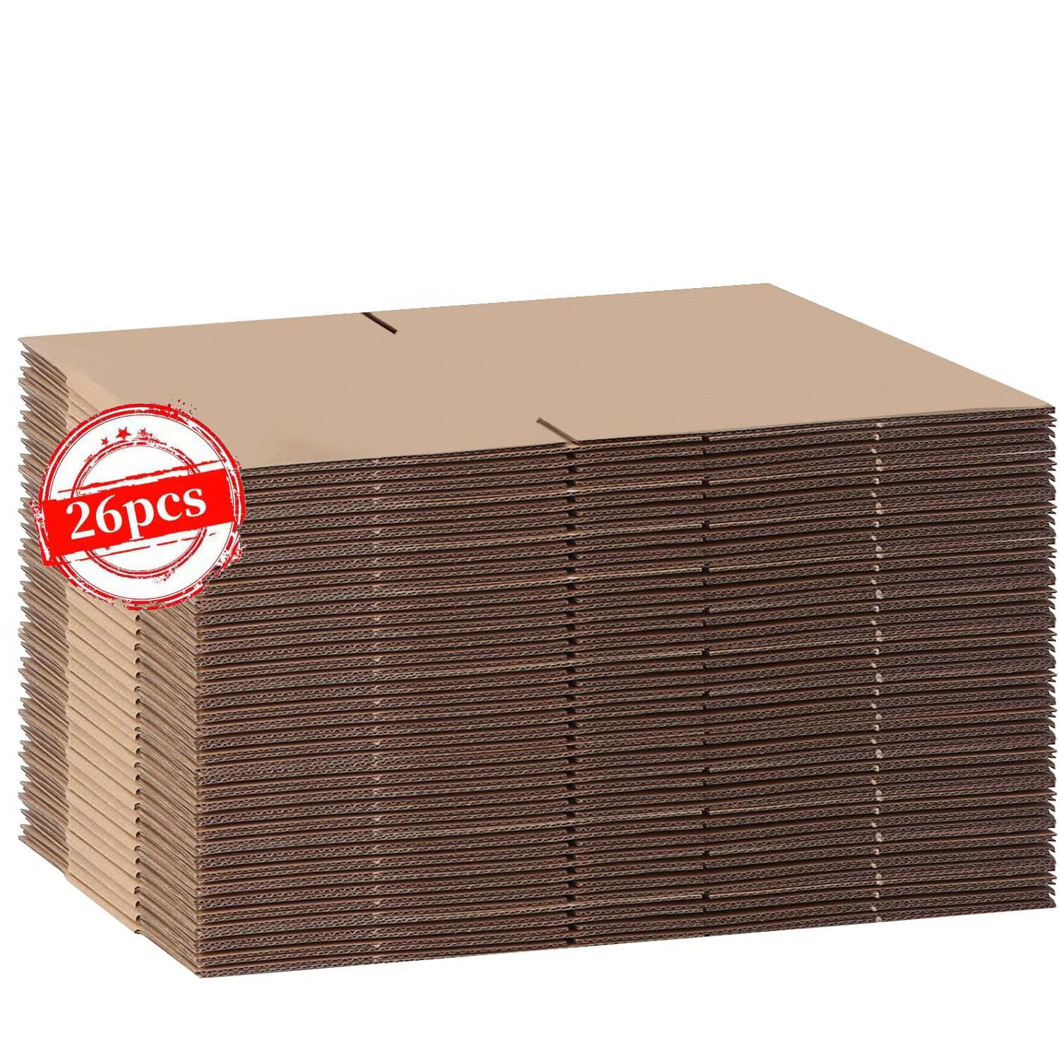 Scatole per spedizioni piccole, 20 x 15 x 10 cm, robuste, facili da sigillare, in cartone ondulato, perfette per le esigenze delle piccole imprese (26 pezzi, marrone)