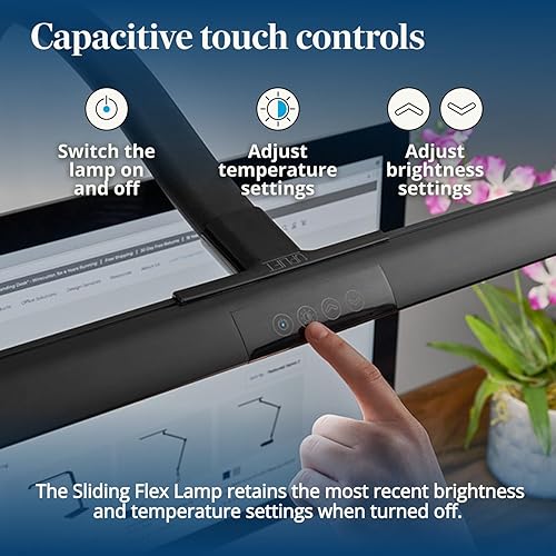 Miniatura 6 de UPLIFTDESK Lámpara deslizante con abrazadera flexible – Lámpara LED de escritorio de oficina con abrazadera con 6 niveles de brillo y 4 temperaturas