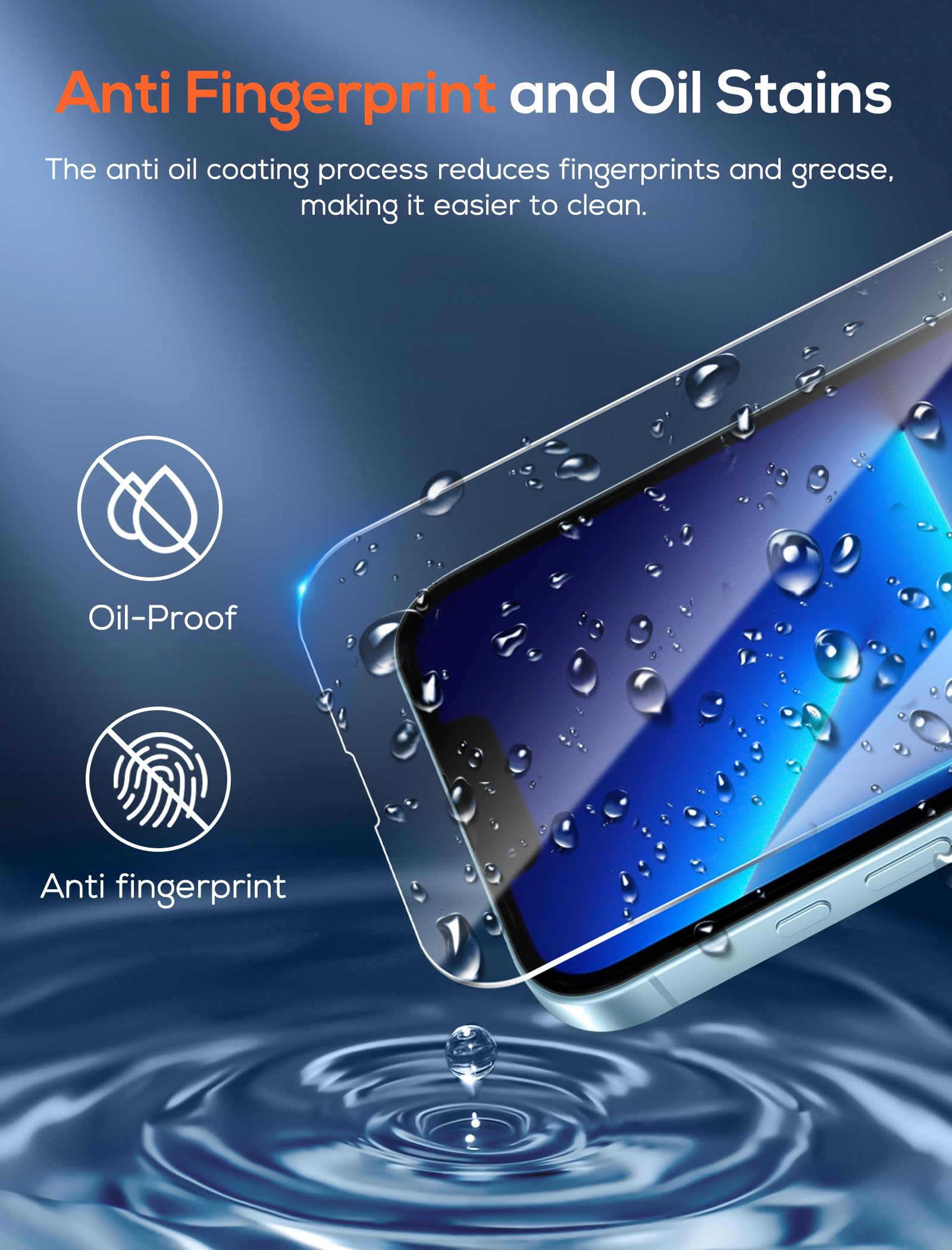 3-pak ochraniaczy ekranu do iPhone'a 13 Pro z 3 osłonami obiektywu aparatu z ramką instalacyjną, folia ze szkła hartowanego premium o twardości 9H, odporna na zarysowania, bez pęcherzyków