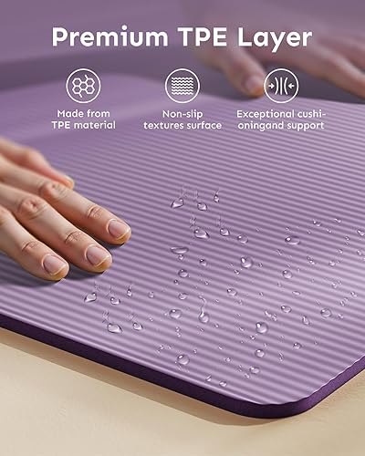 Miniatura 5 de Esterilla de yoga con correa de transporte, soporte acolchado, para entrenamientos de fitness y gimnasio