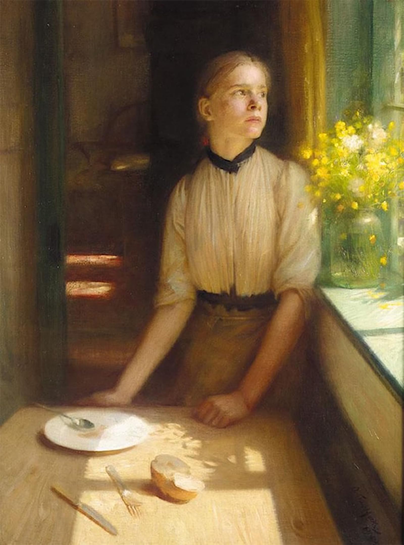 POSTERIIk Vintage Classic Picture Landscape Artwork Imprisoned Spring by Arthur Hacker Portrait Canvas Painting for Office Home Decor 60x90cm