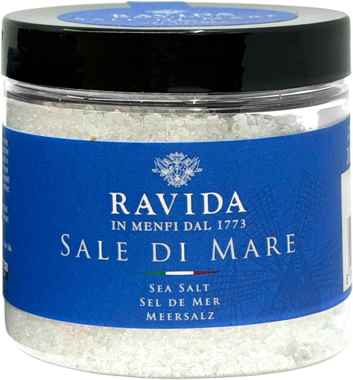 Ravida Natural Sea Salt, 7.1 oz (200g) – Medium-Grain Mediterranean Sea Salt, All-Natural Table Salt for Cooking, Seasoning & Finishing Dishes, Product of Sicily, Italy