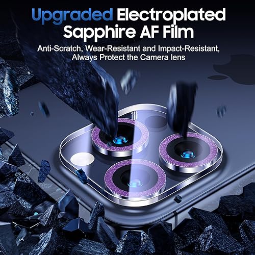 Miniatura 327 de UniqueMe [Paquete de 3 protectores de lente de cámara compatibles con iPhone 14 Pro Max/iPhone 14 Pro, vidrio templado, [compatible con fundas]