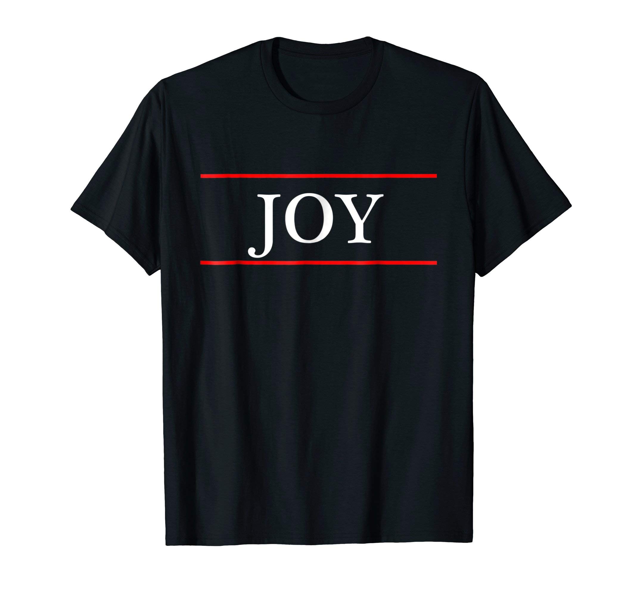 Tops that have JOY written on them| Unisex-Adults, Unisex-Kids | Black | Small | Cotton 100% | Short Sleeve | T-Shirt