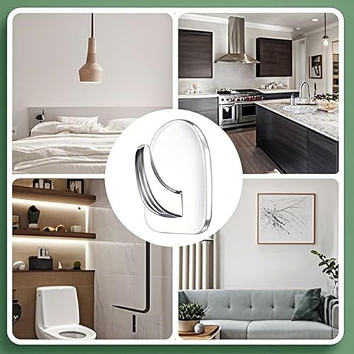 Miniatura 6 de 30 ganchos de pared adhesivos transparentes, acrílico transparente, reutilizables y sin marcas. Ideal para cocina, baño, dormitorio y oficina