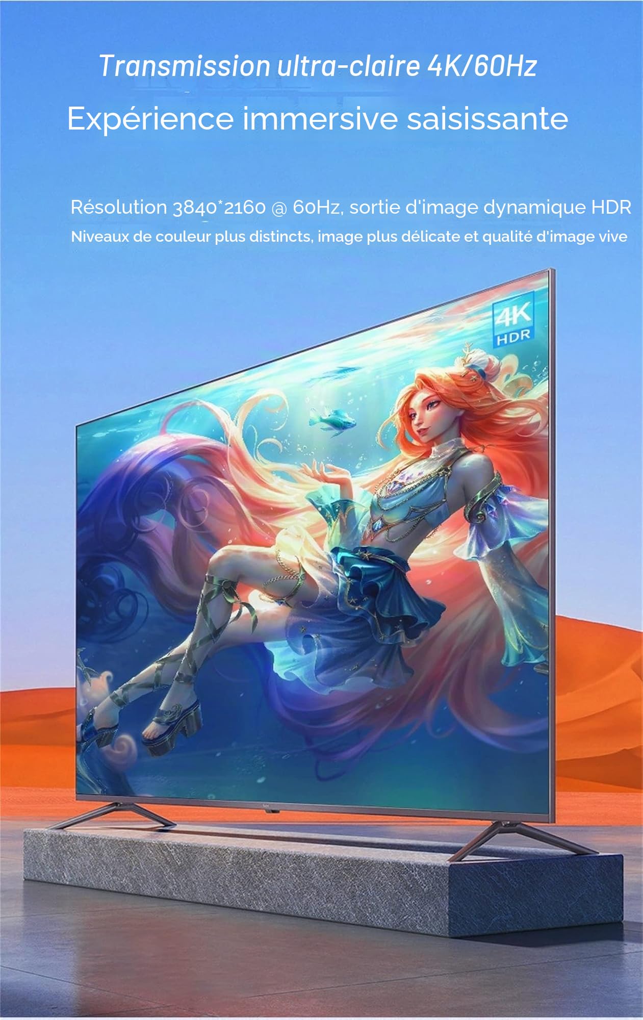 HDMI Matrix 4X4 4K @ 60Hz avec Extracteur Audio - Switcher 4 en 4 Out HDMI 2.0 - Sélecteur Splitter Support HDR HDCP2.2 EDID