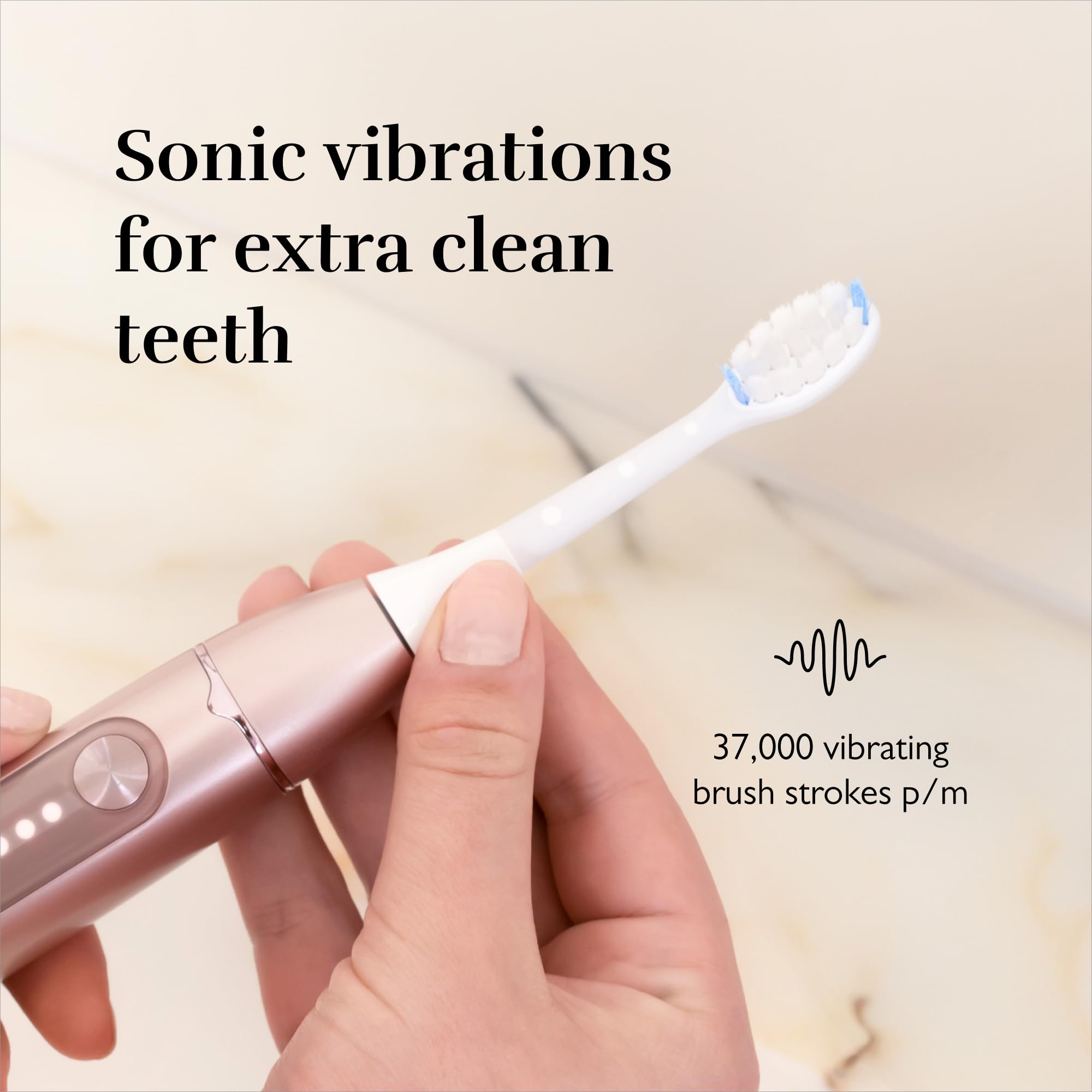 Silk'n SonicYou Spazzolino Sonico con Batteria da 300 Giorni, Oro Rosa